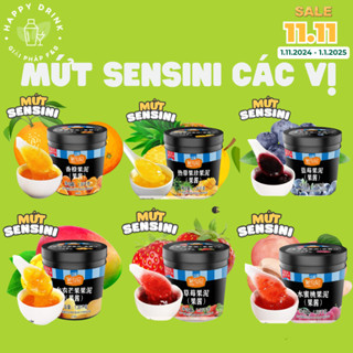 [DATE MỚI] Mứt trái cây Sensini vị DÂU/ĐÀO/VIỆT QUẤT/XOÀI/CAM/NHIỚI, hộp 1,36kg dùng pha trà sữa, trà trái cây, sinh tố