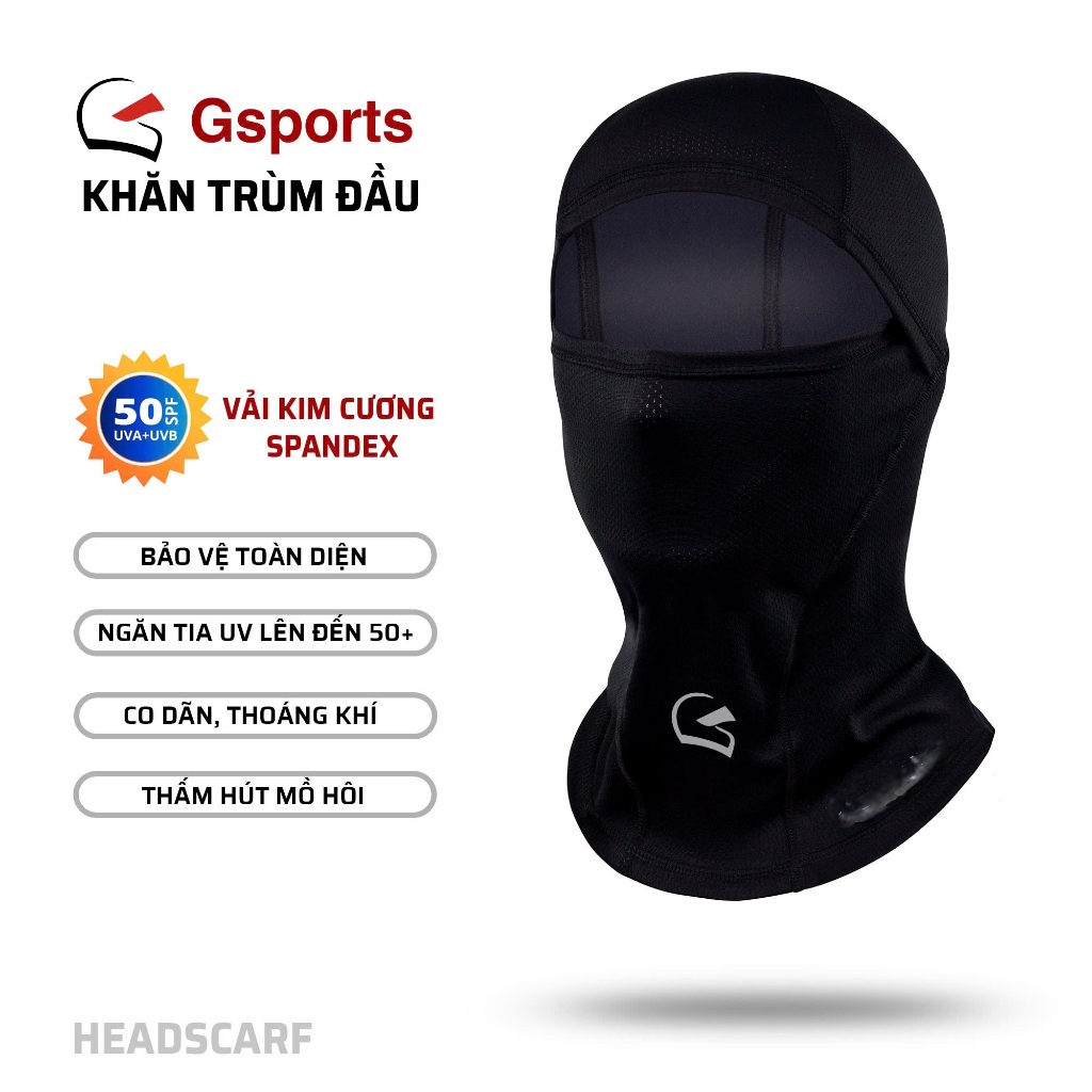 Khăn trùm đầu ninja thiết kế riêng dành cho khách hàng của Gsports thấm hút mồ hôi tốt.