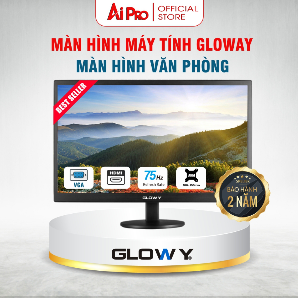 Màn hình máy tính Glowy - GW - Kích thước 19|20|22|24 inch - Dùng cho văn phòng - Bảo hành 2 năm