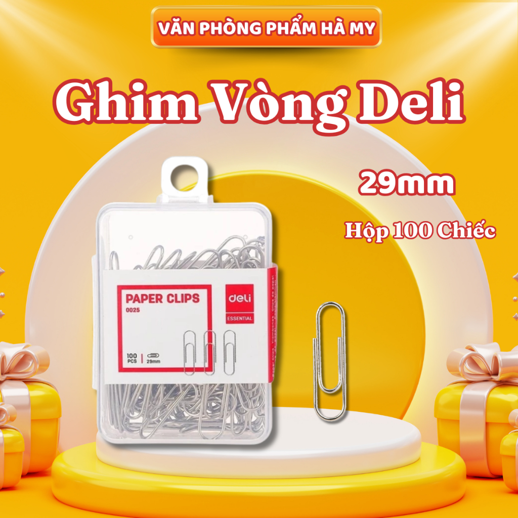 Ghim Vòng Inox 29mm Deli - E0025 Bền bỉ và không gỉ sét
