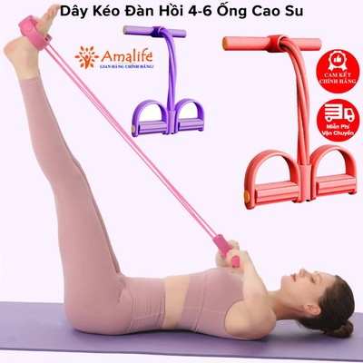 Dây Tập Bụng, Dây Kéo Đàn Hồi Kháng Lực 4 Ống, 6 Ống Cao Su Tập Gym Toàn Thân Tại Nhà Chính Hãng Amalife