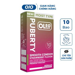 Bao cao su gai Oleo Lampo mẫu mới Strawberry hương dâu siêu mỏng có gai kéo dài quan hệ