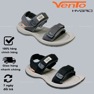 Sandal Big Size | Giày Sandal Nam 2 Quai Ngang Hiệu Vento SD7939 2 Màu Đen Xám