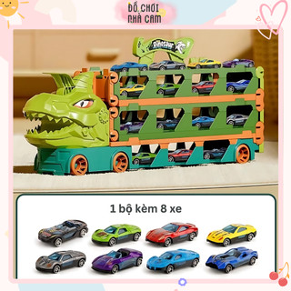  Ô Tô Tải Đồ Chơi 3 Tầng Chở Hàng Cho Bé Mở Dài Ra 2M1 Biến Hình Thành Đường Đua Khủng Long  Kèm Xe Ô Tô Nhỏ  