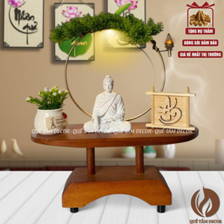 Thác khói 2 tầng mini có đèn led nhỏ và tượng phật Quan Âm , A Di Đà , Thích Ca , Địa Tạng Vương , di lặc xông trầm