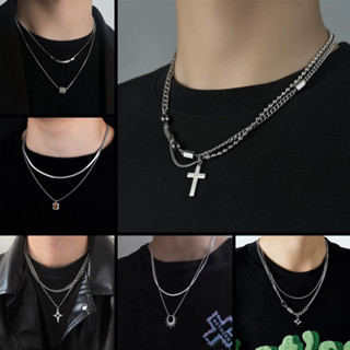  Dây Chuyền Nam Nữ Titan Không Gỉ Cao Cấp Màu Bạc Vòng Cổ Unisex Phong Cách Hiphop Gudistudio nhiều mặt lựa chọn 