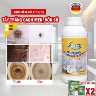 (SIÊU MẠNH) Nước Tẩy Trắng Bồn Sứ, Tẩy Trắng Gạch Nhà Vệ Sinh Ố Vàng, Xỉn Màu Chai Lớn Faster Cera Plus 500ml