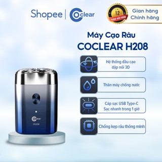 máy cạo râu điện coclear HS208, Lưới dao kép 3D, sạc qua type-C, cạo ướt hay khô điều được, bảo hành 1 năm, sạc nhanh
