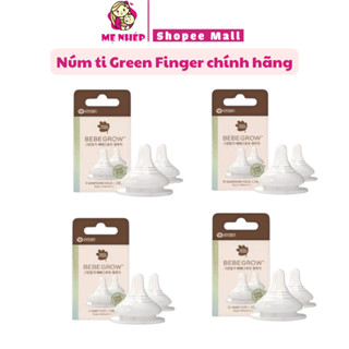 Núm ti bình sữa Green Finger Hàn quốc, núm ty 2 van thoát khí (vừa bình moyuum, pigeon, Tovi... và bình rộng 5cm)