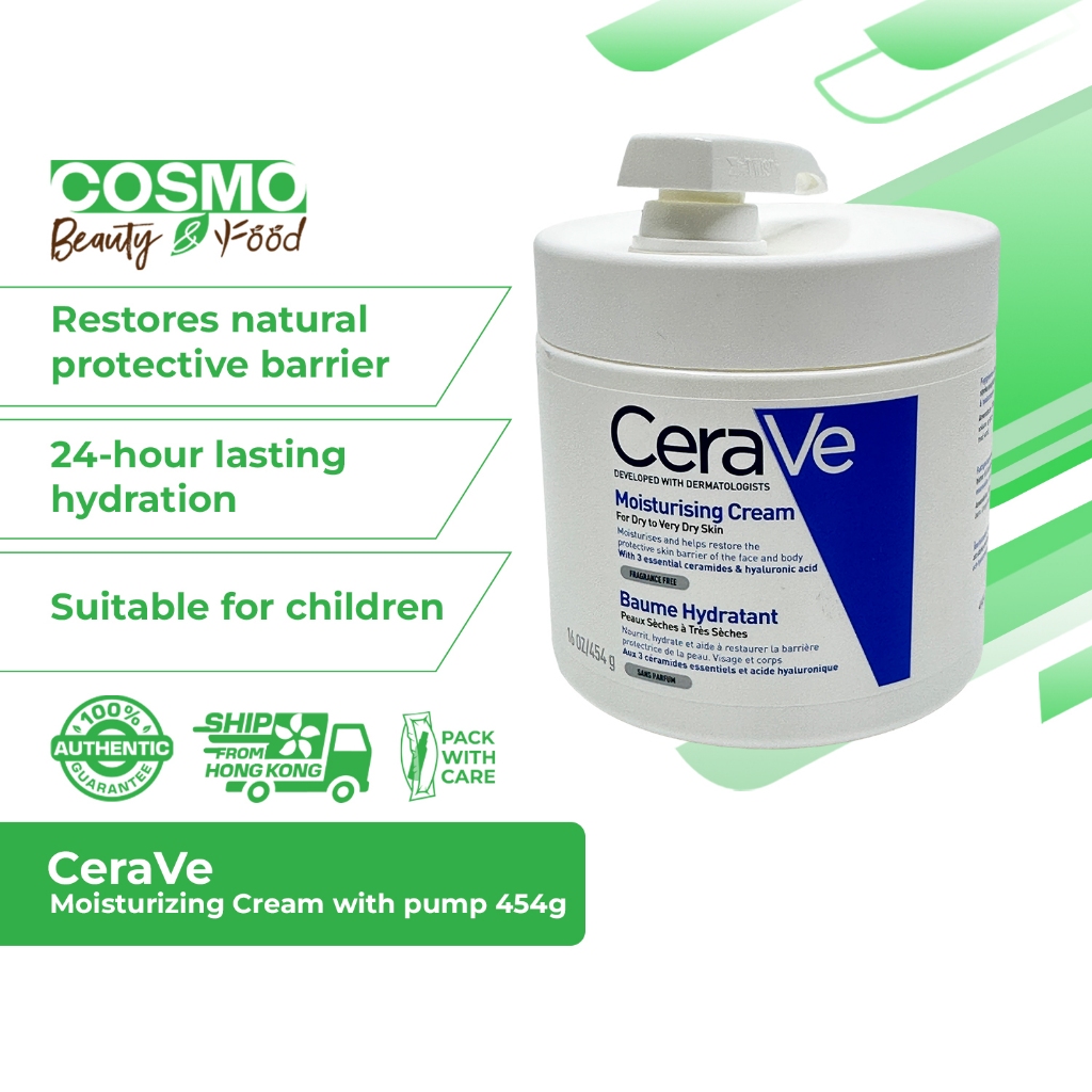 CeraVe Moisturizing Cream with pump 454g [Fragrance-free formula]