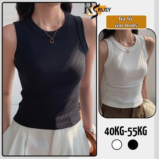 Áo Ba Lỗ Dáng Dài Chất Thun Gân Dày Dặn Mềm Mịn , Áo Hai Dây Ba Lỗ Ngược Form Ôm Dài RUSY