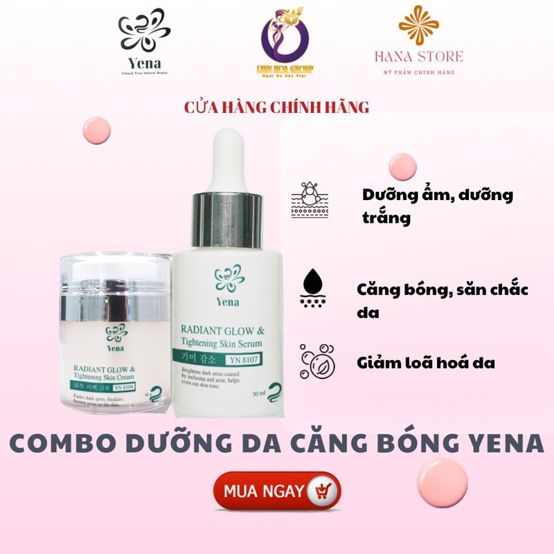Combo Dưỡng Trắng Căng Bóng Da Nâng cơ [kem dưỡng trắng - serum căng bóng]