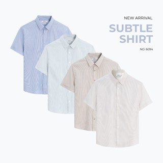 Áo sơ mi Nam URBAN Cộc Tay Họa Tiết Kẻ Sọc, Vải Cotton Mềm Mại, Thoáng Khí, Thấm Hút Tốt, Dáng Basic, Không Ôm NO. 6094