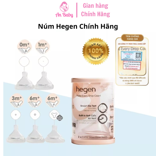 [Chính Hãng] Núm Ti Hegen – Mềm Như Ti Mẹ, Bé Ti Thoải Mái
