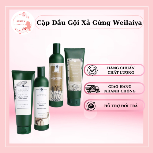 Cặp dầu gội xả thảo dược gừng Weilaiya, Dầu gội Weilaiya kích thích mọc tóc 400ml, Sarlly Cosmetic