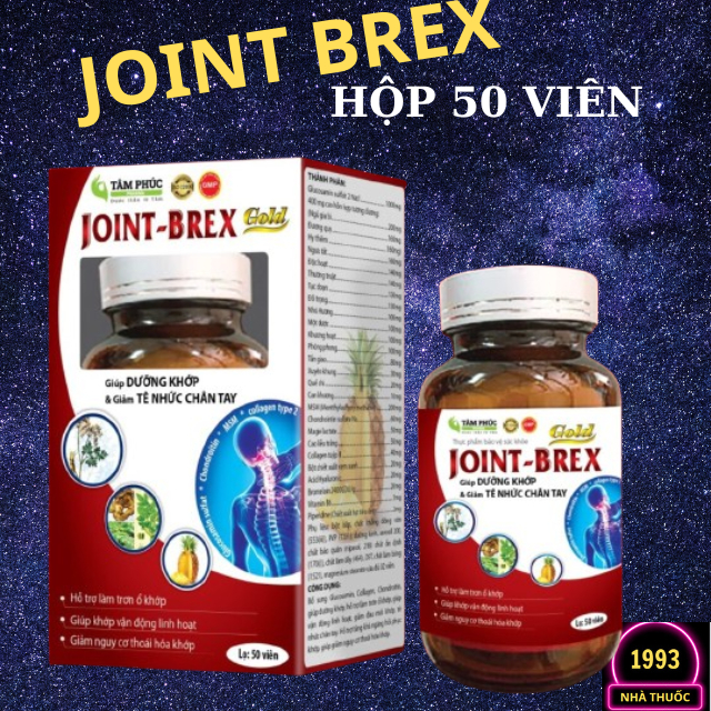 Joint Brex Gold, viên uống dưỡng khớp, giảm tê nhức chân tay, hộp 50 viên