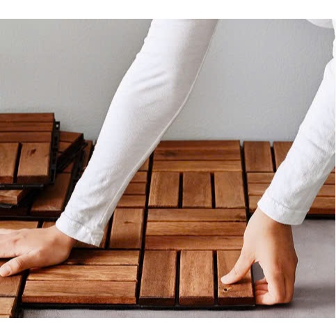 Sàn gỗ lót nền ban công, phòng khách, sân vườn, sân thượng -30x30x2cm