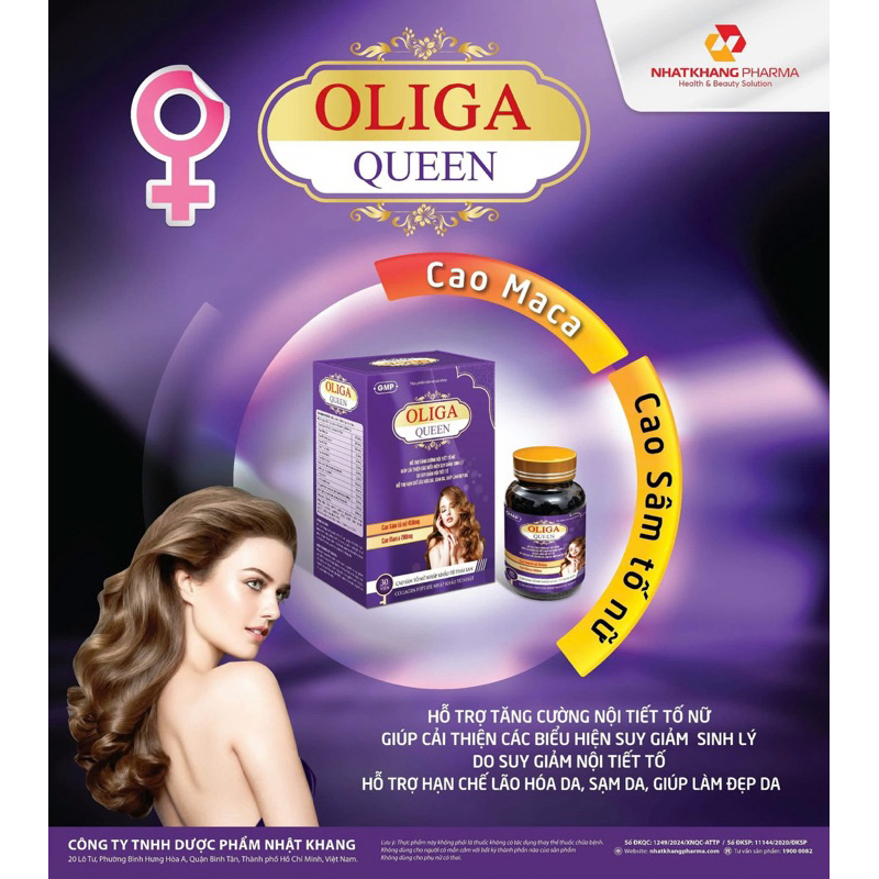 ✅ Viên Uống Đẹp Da OLIGA QUEEN - Hỗ Trợ Tăng Cường Nội Tiết Tố Nữ, Hạn Chế Lão Hóa, Sạm Da