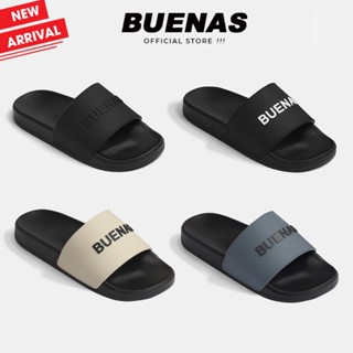 Dép quai ngang BUmark S01 nam nữ - dép lê BUENAS full đen, thời trang, basic