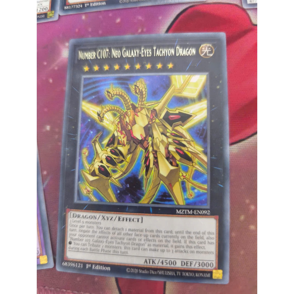 [Yugioh Funny Shop] 1 lá thẻ bài Number C107: Neo Galaxy-Eyes Tachyon Dragon - MZTM-EN092 - Rare 1st