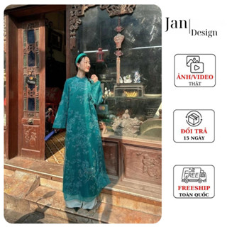 Áo dài Bích Sư cách tân dáng suông, chất liệu voan tơ thêu Kỳ Lân cao cấp - Store Jan H02