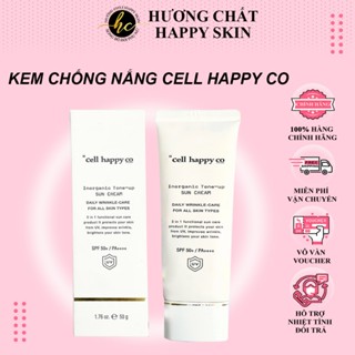 Kem Chống Nắng Cell Happy Co Nâng Tông Vô Cơ Chống Tia Cực Tím, Cải Thiện Nếp Nhăn, Làm Trắng, Duy Trì Độ Ẩm Suốt 24h
