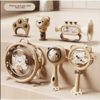 Đồ chơi nhạc cụ lục lạc cho bé sơ sinh an toàn Tiệm Nhà Mía, xúc xắc trống kèn phát triển giác quan