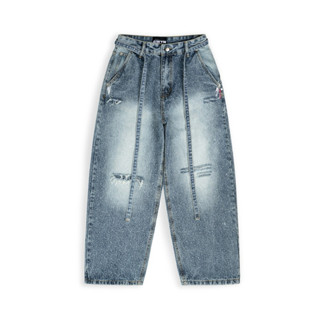 GWYN DIAMOND RHINESTONE BAGGY JEANS/ LIGHT BLUE