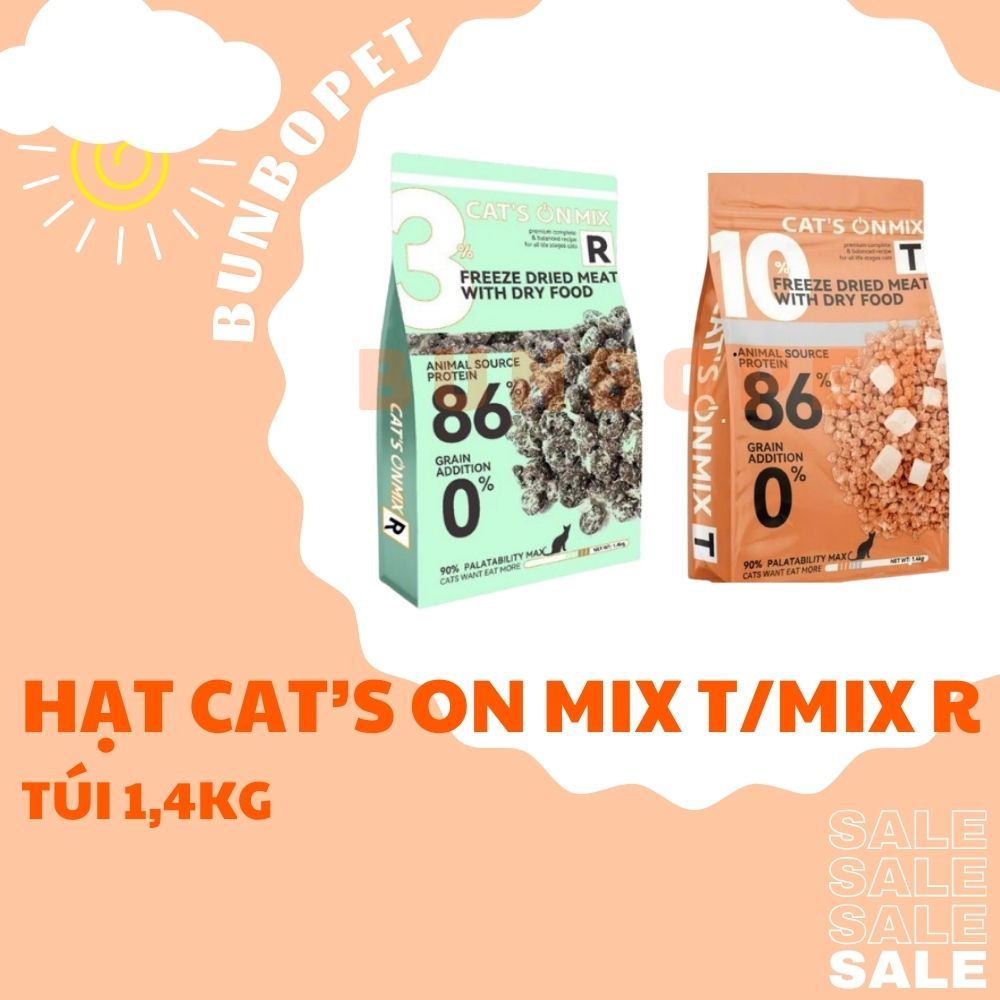 Hạt Cat's On Mix R Túi 1,4kg - Hạt Cats On Có Lõi Chà Bông Siêu Thơm Ngon