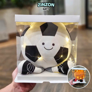 Set Gấu bông quả bóng kèm hộp mica kèm đèn sang trọng êm mịn dễ thương