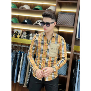  Áo sơ mi nam bbr dài tay kẻ sọc caro 2 túi ngực bản cao cấp 