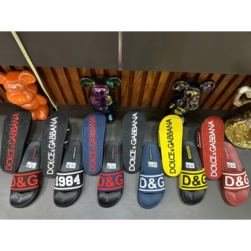 Dép Quai Ngang Nam D.G 1984 Đen - Dép Lê D.G 1984 Đỏ - D.G Xanh Navy Đế Dập Logo Siêu Chất, Dép D.G 