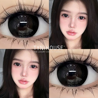 Lens Mắt Đen Baby TyNiLens CIR BLACK Giãn To 14.5mm cận 0-8 độ tặng khay gương [chất liệu MPC cao cấp]