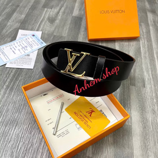  Thắt lưng nam thời trang lv  Dây nịt nam mặt vàng cực đẹp 