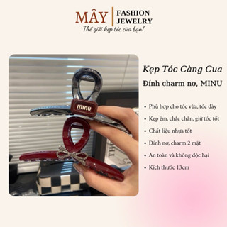 Kẹp Tóc Nữ, Kẹp Càng Cua Cao Cấp Đính Nơ Và Min Phong Cách Hàn Quốc 13cm  • 924.02