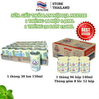 Sữa gấu Nestle thái lan, sữa gấu thái lan, 1 thùng 96 hộp 140ml, 1 thùng 30 lon 150ml FATA COS