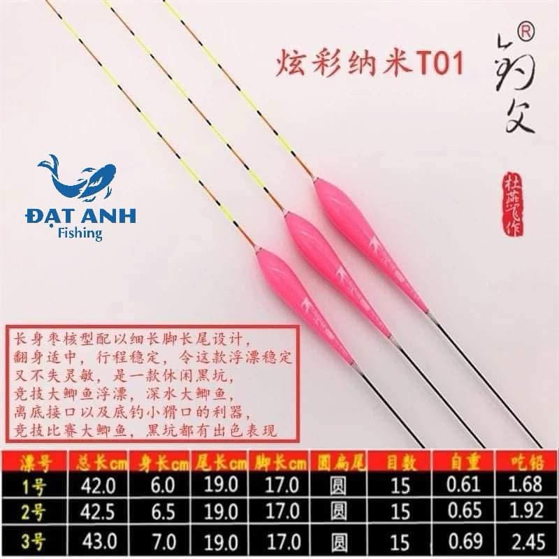 [Hàng Thanh Lý ]Phao Phi Yến Hồng T01 - Chất Liệu Nano Câu Chép Rô DAT ANH FISHING