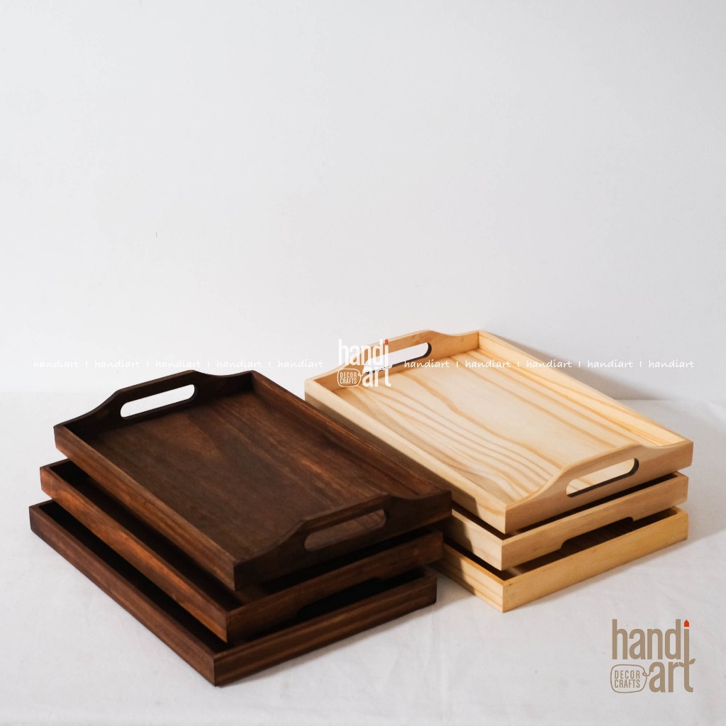 Khay gỗ, Khay trà gỗ - Khay tay nắm