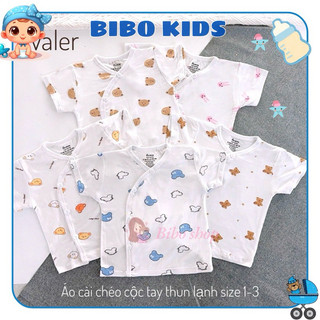 Áo Cộc Tay Hoạ Tiết Chất Thun Lạnh Cho Bé 0-9 Tháng