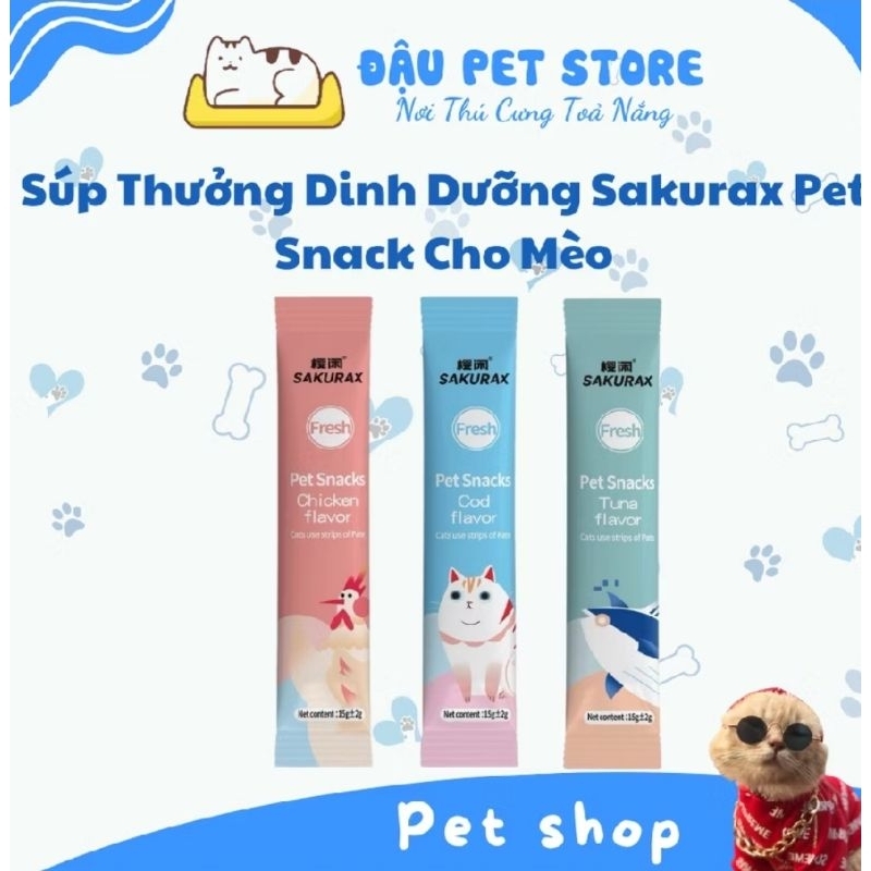 Súp thưởng dinh dưỡng Sakura 15g dành cho mèo- Đậu Pet Store