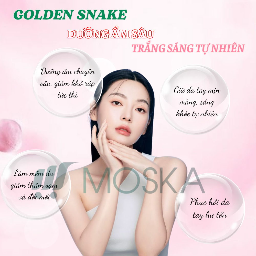 KEM DƯỠNG ẨM DA TAY BONG TRÓC XOÁ NHĂN ĐÔNG Y GOLDEN SNAKE 110GR, KEM DƯỠNG DA TAY CHÂN MỀM MỊN TRẮNG MƯỚT | Moska Shop