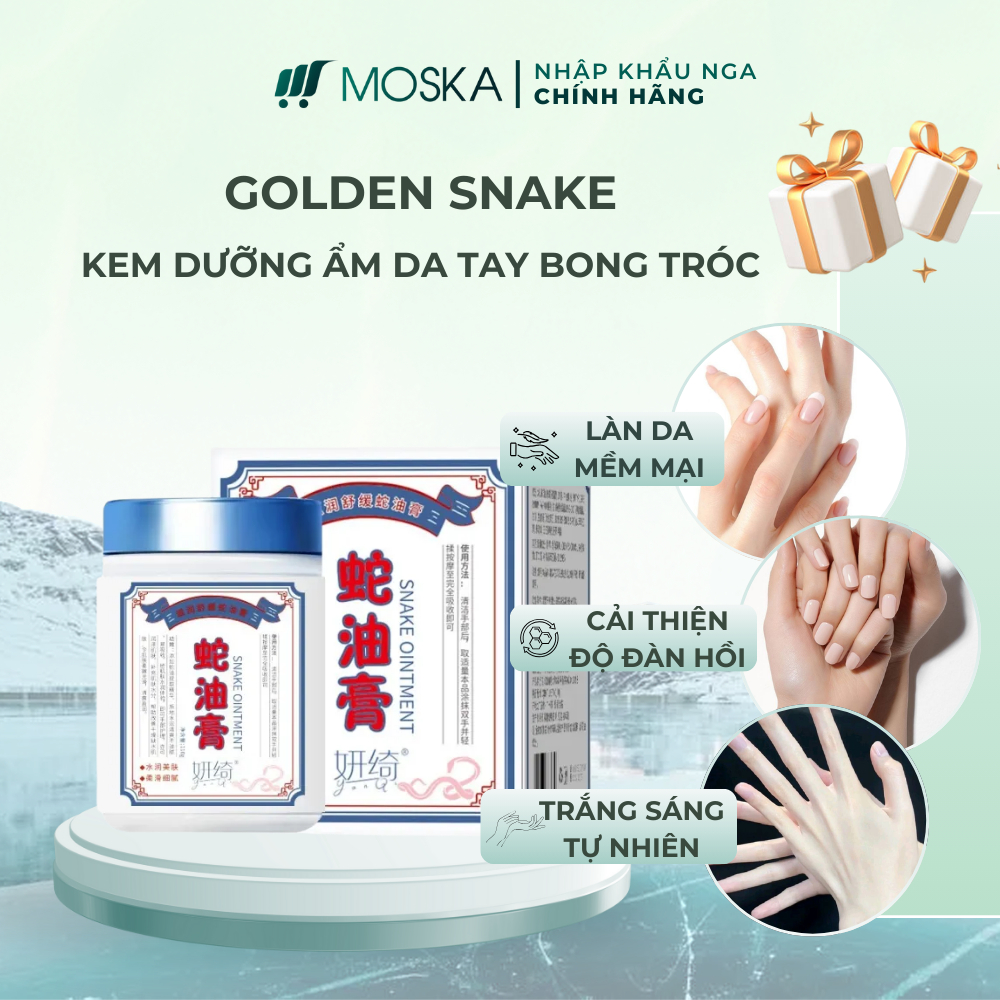 KEM DƯỠNG ẨM DA TAY BONG TRÓC XOÁ NHĂN ĐÔNG Y GOLDEN SNAKE 110GR, KEM DƯỠNG DA TAY CHÂN MỀM MỊN TRẮNG MƯỚT | Moska Shop