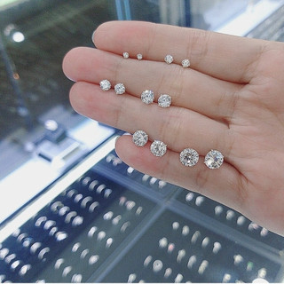 (1 chiếc) Bông Tai Bạc 925 nụ đá Phong Cách đính đá Thời Trang Cho Nam Và Nữ