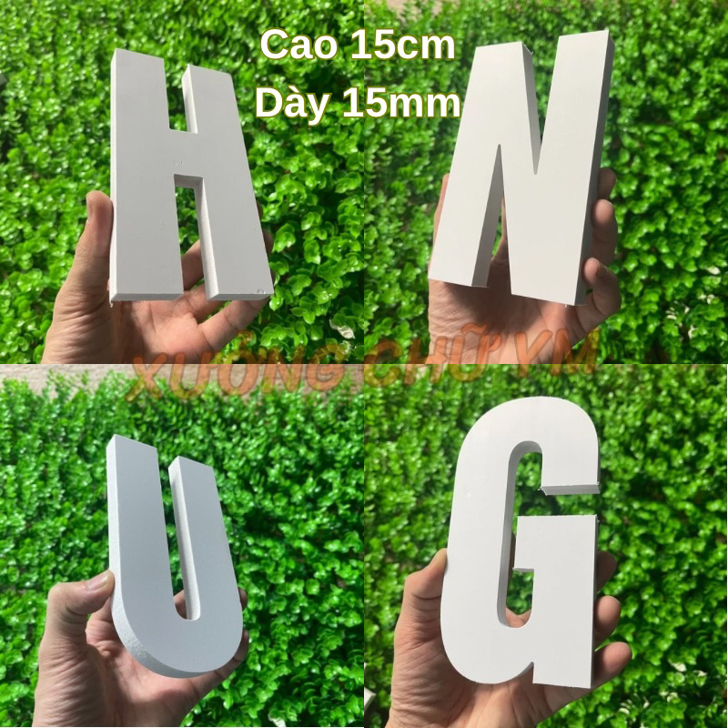 Chữ Nổi Fomex Cao 15cm Dày 15mm Dán Tường Biển Quảng Cáo