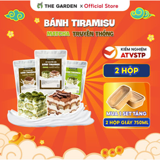 Set nguyên liệu làm bánh Tiramisu THE GARDEN IGWT 2 vị cacao và matcha thành phẩm 2 hộp 750ml (mỗi vị 1 hộp)