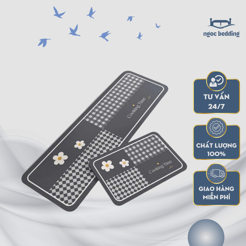 Thảm nhà bếp silicon chống trượt, chống thấm kích thước 40x60cm và 40x120cm