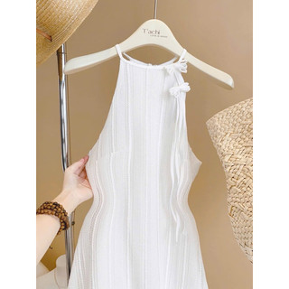 Đầm Maxi 2 dây hoa thắt eo