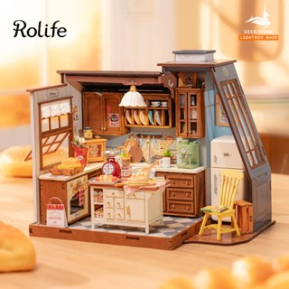 Nhà Búp Bê DIY Rolife Robotime Baking Kitchen DG172 – Mô Hình Tiệm Bánh Mini | Tự Lắp Ráp Handmade, Có Đèn LED