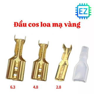 Bộ 10 đầu cos loa mạ vàng kèm vỏ cao su cắm dây loa không cần hàn