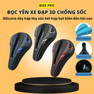 Vỏ Bọc Yên Xe Đạp BIKE PRO Gel Silicone Siêu Dày Chống Trượt Lót Yên Xe Đạp Chất Vải Lycra Chống Mài Mòn Cao Cấp